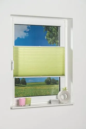 Khome Klemmfix-Plissee 25 x 130 cm (B x L) Grün Lichtschutz Moderne Crushed Optik