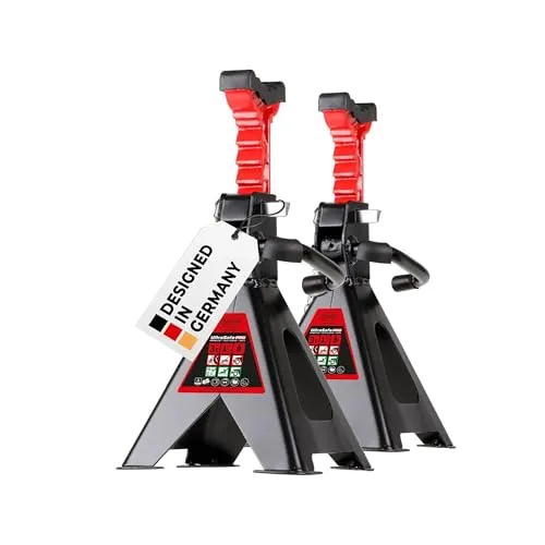 Heyner Premium Unterstellbock 3 t - 2er Set - Stützböcke für maximale Stabilität und Sicherheit beim Arbeiten unter Fahrzeugen, mit einer Traglast von 3 t pro Bock, robust und leicht zu handhaben.