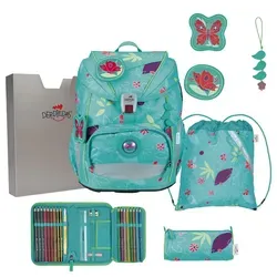 DerDieDas ErgoFlex Light - Schulranzen Set 5tlg. 800g (Butterfly Garden)