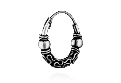 NKlaus Einzel 925 STERLING SILBER Keltische Celtic Gothic Creole 15mm 7233