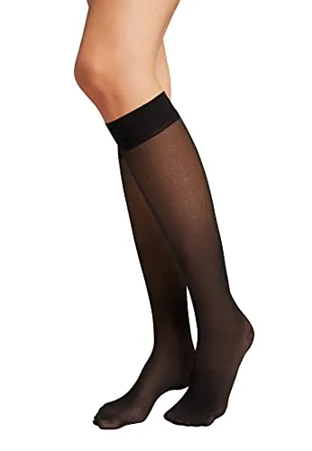 Wolford Damen Kniestrumpf Pure Energy 30 Leg Vitalizer - Schwarz (Black 7005) - Elegante Kniestrümpfe mit 30 Den, bieten optimalen Tragekomfort und eine ansprechende Optik. Ideal für den täglichen Gebrauch und besondere Anlässe.