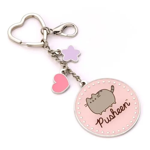 Pusheen The Cat Schlüsselanhänger mit Mini-Charms, Rosa, Rosa und silberfarben, One size