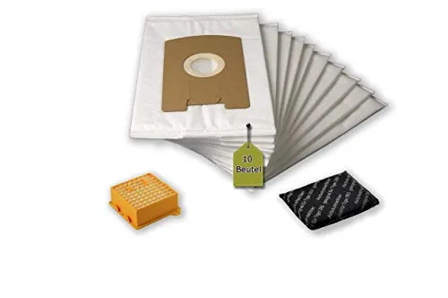 eVendix Filterset kompatibel mit Vorwerk Tiger, Kobold VT 260: 10 Staubsaugerbeutel, ähnlich FP 260, Staubbeutel + 1 Hygiene-Mikrofilter Hepa + 1 Aktivkohle-Filter