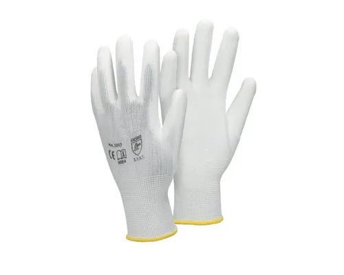 ECD Germany Arbeitshandschuh-Set Montagehandschuhe atmungsaktiv & rutschfest Schutzhandschuhe 12x Mechanikerhandschuhe Größe M Weiß waschbar Gartenhandschuhe