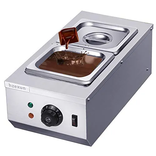 hzexun Elektrischer Wasserbad, für Schokolade, Wasserbad, Edelstahl, Kapazität 6 l, 2 Tanks, für den gewerblichen Haushalt, 220 V, 600 W