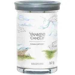 Clean Cotton Signature Large Tumbler 567g 2-Docht - Kerzen mit authentischem Duft von frischer Baumwolle, Gras und Zitrone, ideal für ein sauberes und angenehmes Raumklima.