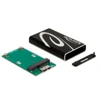DELOCK 42006 - Externes mSATA SSD Gehäuse, USB 3.0 - Gehäuse für Flash-Rams, aus hochwertigem Aluminium mit LED-Anzeige für Power und Zugriff, ideal für schnelle Datentransfers von mSATA SSDs über USB 3.0.