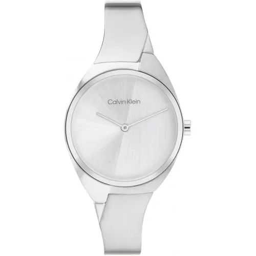Calvin Klein Sculptural Damenarmbanduhr - Elegante Armbanduhr aus der Sculptural Kollektion mit 30 mm Edelstahlgehäuse, analoge Anzeige und wasserdicht bis 3 ATM – perfekt für stilvolle Frauen.