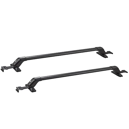VEVOR Universal Dachträger Dachgepäckträger Auto Querträger 2 STK. (70,3 kg belastbar), geeignet für PKW Abstand zwischen Dachrinnen 105 und 109 cm, Abstand von Dachrinnen zu Fenstern 6 cm