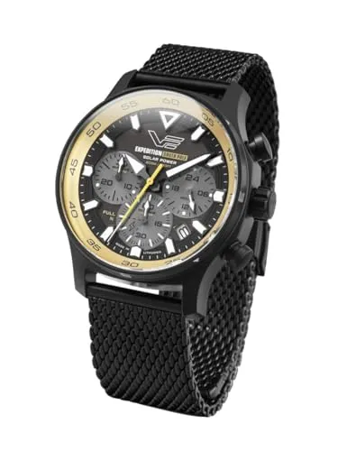 Vostok Europe Expedition South Pole Herrenuhr Solar Chrono mit Milanaiseband 20 ATM Datum 592C763-B