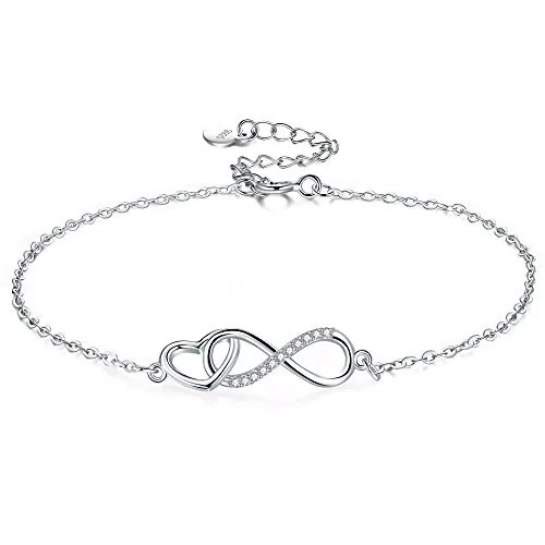 F.ZENI Damen Armband 925 Sterling Silber Unendlichkeit Armband Funkeln Kubisches Zirkonia Liebe für Immer Armbänder für Frauen Mädchen Schmuck Geschenk mit Geschenkbox