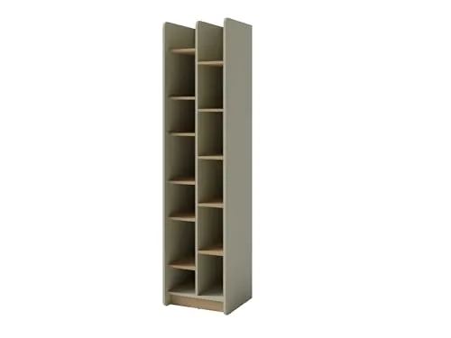 Masseno Buchregal Vetta, Ideal für Büro, Wohnzimmer oder Lesezimmer, Stil Modern, 55x42x195 cm, Ausführung Matt, Eichefarben