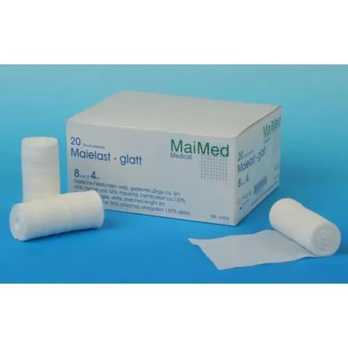 Maimed elastische Fixierbinden Maielast glatt 8 cm x 4m, 20 Stück weiße, elastische Fixierbinde 61030