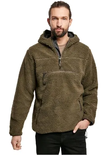 Brandit Teddyfleece Worker Pullover 4XL - Olive - Kapuzenpullover für Herren aus hochflorigem Teddy-Fleece, bietet hohe Wärmeleistung und angenehmes Tragegefühl mit geräumiger Kapuze und praktischen Taschen.