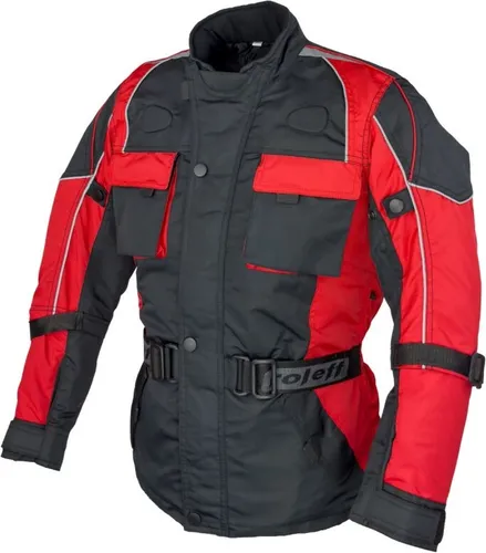 Roleff RO432K Kinder-Motorradjacke – Rot/Schwarz, wasserdicht, atmungsaktiv & mit Protektoren Roleff Größe: Kindergröße 170,