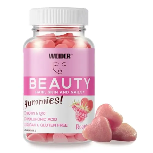 Weider Beauty Gummies mit Biotin und Kollagen - Leckere Vitamin Gummibärchen für Haut, Haare und Nägel, hochdosiert und zuckerfrei. Ergänzen Sie Ihre Ernährung einfach mit hochwertigen Mikronährstoffen für ein schönes Wohlbefinden.