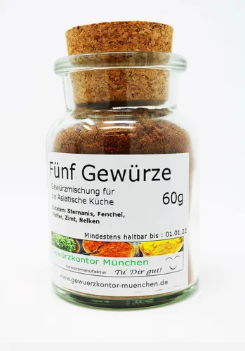 Produktbild Fünf Gewürze Pulver im Glas 60g Gewürzkontor München