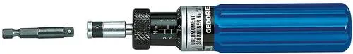 GEDORE Drehmomentschrauber S 1/4 Zoll 1,2-6 Nm - Drehmomentschlüssel aus eloxiertem Aluminium, robust und leicht, mit normkonformer Auslösegenauigkeit. Ideal für präzises Arbeiten und einfache Bedienung, Überziehen unmöglich.