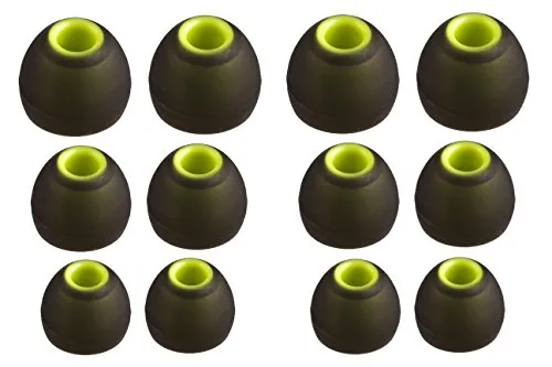 Xcessor (S/M/L 6 Paar (12 Stück) Silikon-Ersatz-Ohrhörer S/M/L Größe Ohrhörer Ersatz-Ohrstöpsel für beliebte In-Ear-Kopfhörer. Schwarz/Grün