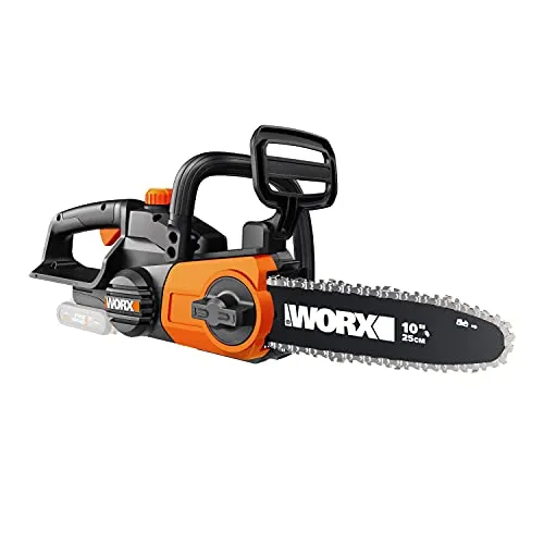 WORX WG322E.9 Akku Kettensäge 20V – Effiziente Holzsäge für Garten und Bau - Akku Kettensäge mit 25 cm Schnittlänge und automatischer Kettenspannung, ideal für Äste und Baumstämme. Ergonomisches Design und kompatibel mit Powershare Produkten für maximale Flexibilität.