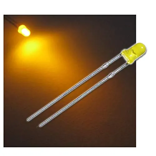 world-trading-net - 25 LEDs 3mm diffus gelb Typ WTN-3-1500ge, Leuchtdiode, bedrahtet, Diode Leuchtend, als Bauteil