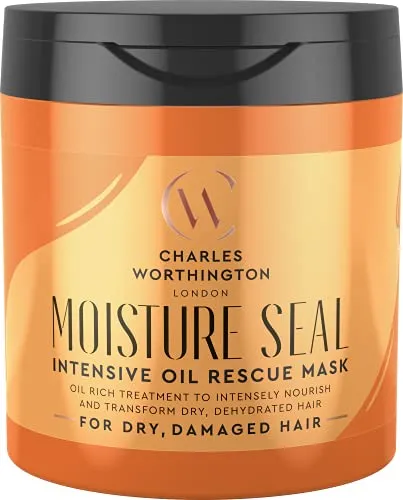 Charles Worthington Moisture Seal Intensive Oil Rescue Nährende und feuchtigkeitsspendende Haarmaske für trockenes Haar, Behandlung für krauses Haar, 160 ml