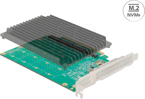 Delock PCI Express x16 Karte mit 4 x NVMe M.2 Slots
