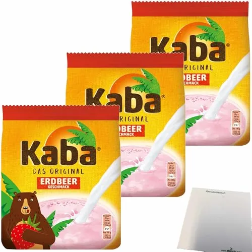 usy Bundle für Kaba Das Original Erdbeere Getränkepulver 3er Pack (3x400g Beutel) + usy Block