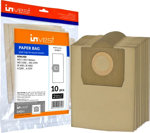 Staubsaugerbeutel für Kärcher WD3, WD 3.200, MV3, SE 4001, SE 4002, Papierbeutel 10