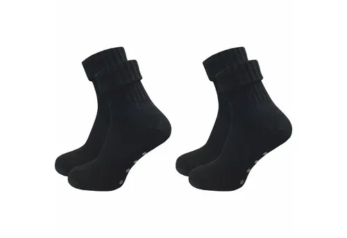 GAWILO ABS-Socken für Damen aus Wolle für extra warme Füße, Stoppersocken (2 Paar) Rutschfeste Hausschuhsocken, Weiche & kuschlige Socken mit Noppen