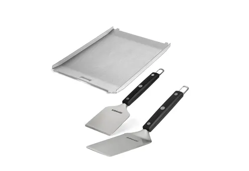 BURNHARD Grillplatte, Plancha Set Jones mit Grillspachtel und Grillschaber