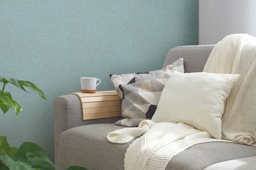 Vliestapete Textil Struktur blau braun livingwalls 38528-9 in türkis von Livingwalls