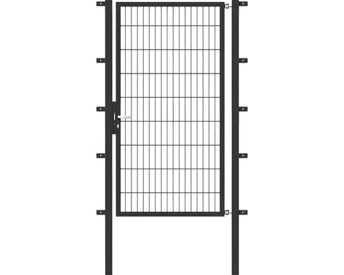 Stabgitter-Einzeltor ALBERTS Flexo Typ 6/5/6 100 x 180 cm - Gartenzäune, robustes Metalltor in Anthrazit mit stabilen 6 x 6 cm Pfosten für hohe Sicherheit und Langlebigkeit.