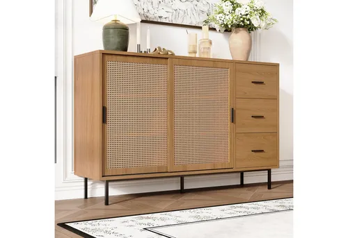Elegantes Sideboard mit 2 Schiebetüren und 3 Schubladen