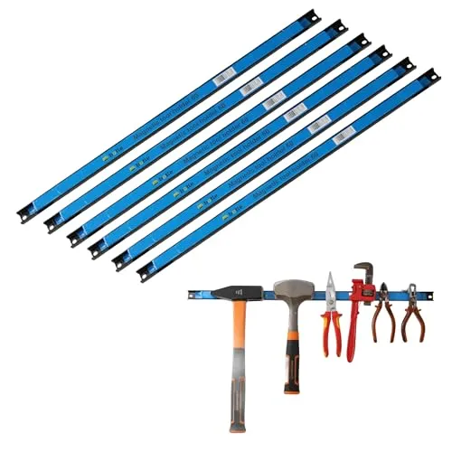 Magnetleiste Werkzeug Metallstreifen Länge 60 cm Schwarz Werkzeughalter Starker Magnet, mit Befestigungslöchern, Schrauben und Dübel inklusive für Schraubendreher, Zangen, Bohrer und mehr 6 x
