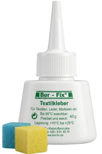 Ber-Fix Textilkleber Wasserfest 40g – Ideal für Stoff und Leder