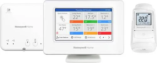 Honeywell Heizkörperthermostat-Set evohome EVO-HOUSE-PLUS - Zubehör für Klima & Heizen – Intelligente Heizungssteuerung mit individueller Temperaturregelung für jeden Raum, effizient und komfortabel per App steuerbar.