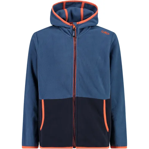 CMP KID Jacket FIX Hood bluestone (N825) 164 - Outdoor Freizeitjacke für Kinder aus griffigem Arctic Fleece, ideal für milde Tage oder als untere Schicht an kälteren Tagen. Mit 2 Reißverschlusstaschen und fester Kapuze.