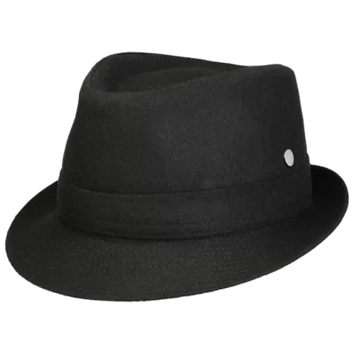 LIERYS Aneb Trilby Filzhut Herrenhut mit Teflon-Beschichtung Baumwolle Made in Italy Damen Herren Herbst Winter schwarz XL (60-61 cm)