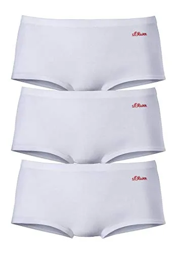 s.Oliver Damen Pantys im praktischen 3er Pack - Funktionsunterwäsche: Hochwertige Stretch-Baumwolle, flache Enden und roter Logo-Print sorgen für optimalen Tragekomfort und Stil.
