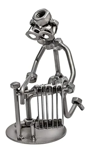 STEEMO Schraubenmännchen Heizungsbauer Handwerker Geschenk Metall-Deko 13x9x14cm