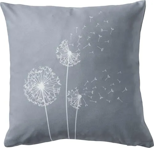 Erwin Müller Kissenhülle Pusteblume grau-weiß Größe 40x40 cm