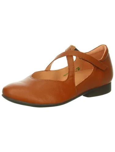 Think! Ballerinas Nappaleder Riemchenballerina braun 40 EU - Elegante Riemchenballerina aus hochwertigem Nappaleder in Zimt, perfekt für den Alltag. Mit bequemem Klettverschluss und 2 cm Blockabsatz für optimalen Tragekomfort.