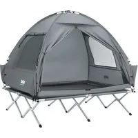 SoBuy OGS32 Feldbett mit Zelt 7in1 - Feldbett für 1-2 Personen, inklusive Wurfzelt und Luftpumpe. Ideal für Camping, robustes Material und bis zu 180kg belastbar.