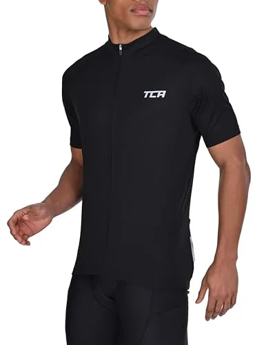 TCA Herren All-Day Cycling Jersey – Leichtes Kurzarm-Radtrikot mit 3 Rückentaschen - Radsport-Trikots für Herren, ultraleicht und atmungsaktiv für maximalen Komfort während intensiver Fahrten, mit praktischen Rückentaschen und reflektierenden Details für Sicherheit.