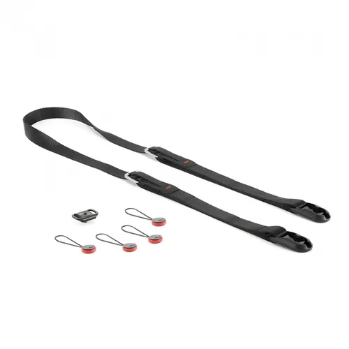 Peak Design L-BL-3 Gurt Leash Schwarz - Kamerazubehör mit extrem vielseitigem Design: Nackengurt, Schultergurt und Slinggurt in einem, ideal für DSLM-Kameras und kleine DSLRs. Sicheres Befestigungssystem für einhändige Bedienung.
