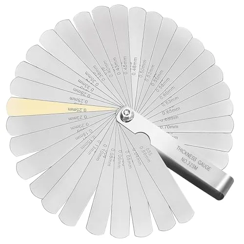 Fühlerlehren, Ventillehre, Abstandslehre, 32 Klingen Hochpräziser fühlerlehre edelstahl mit, Dual Marked Metric und Imperial Gap Messwerkzeug.