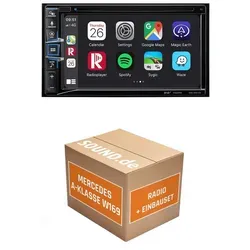 JUST SOUND best choice for caraudio Autoradio Alpine INE-W611D für Mercedes A-Klasse W169 Navi Autoradio (RDS, AM/FM Radio, Animiertes Display, Freisprecheinrichtung, 2 DIN) schwarz