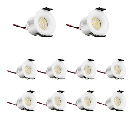 PremiumX 10x LED Mini Spotlight Einbauspots 3W 240V - Deckenspots mit direktem Anschluss an AC100V-240V, kein Transformator nötig. Energieeffizient und ideal für Innen- und Außenbereiche, perfekt zum Dekorieren von Terrassen und Gärten.
