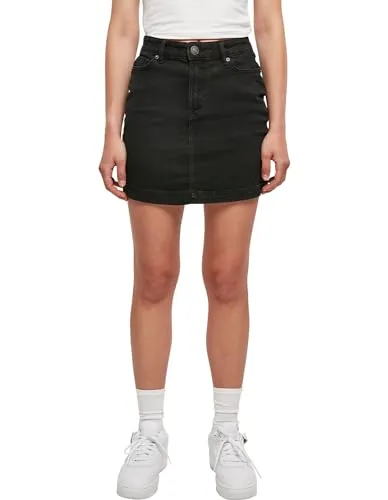 Urban Classics Damen Organic Stretch Denim Mini Skirt - Stylischer Mini-Rock aus Bio-Baumwolle mit hohem Bund, Slim Fit und praktischen Five-Pocket-Design, ideal für einen trendigen Look.